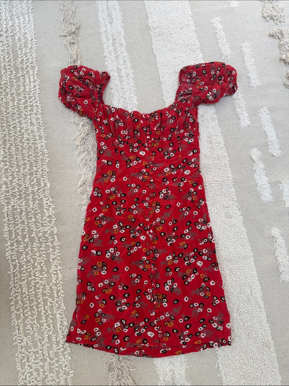 Rat & Boa Red Floral Mini Dress